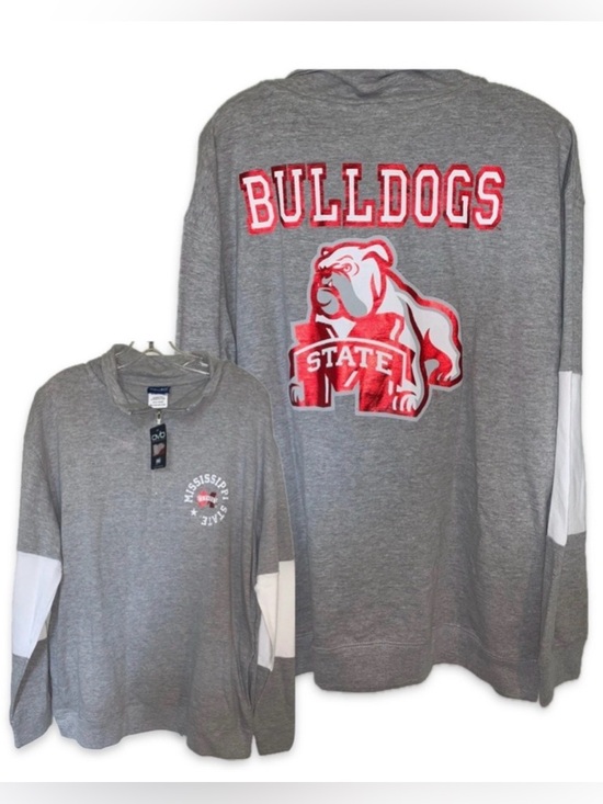 Old Varsity Brand Tops - NWT [Old Varsity Brand] Mississippi State Bulldogs NCAA Zip Pullover Womens XL